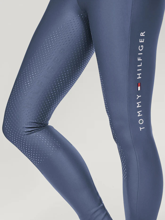 Legginsy całoroczne Tommy Hilfiger Equestrian Highland pełny lej faded indigo