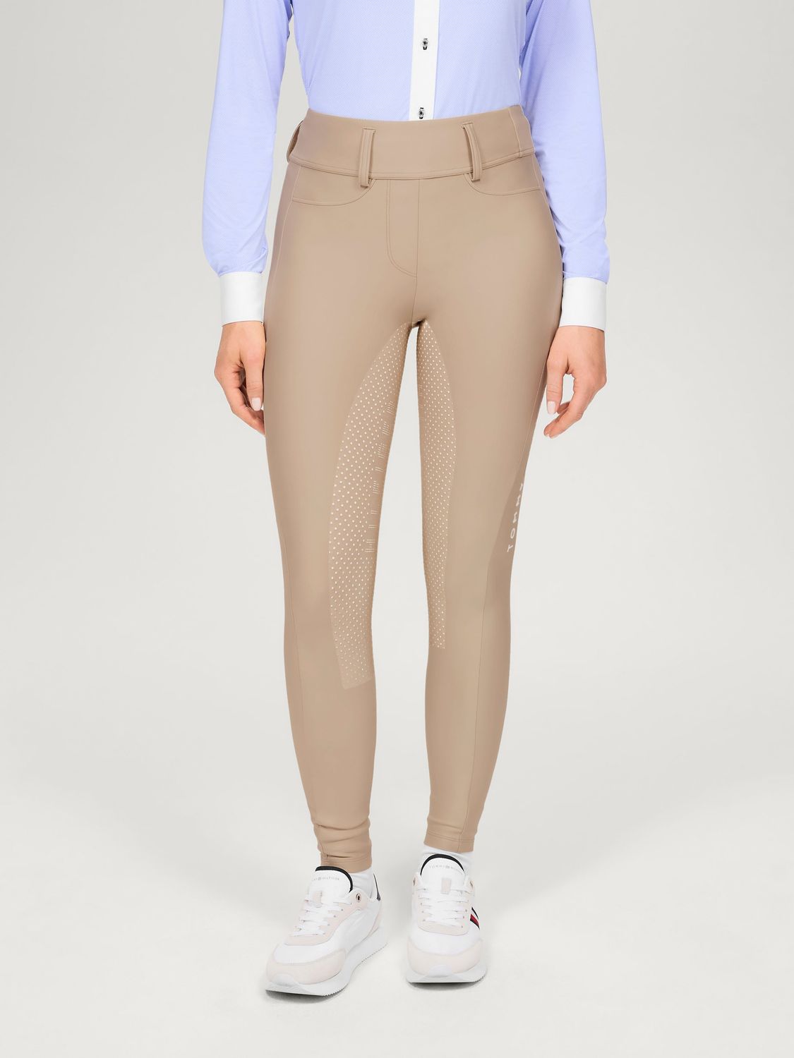Legginsy całoroczne Tommy Hilfiger Equestrian Highland pełny lej beige