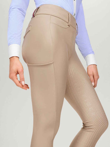 Legginsy całoroczne Tommy Hilfiger Equestrian Highland pełny lej beige