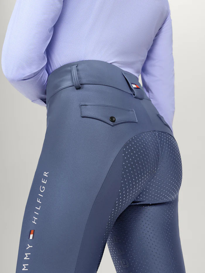 Legginsy całoroczne Tommy Hilfiger Equestrian Highland pełny lej faded indigo