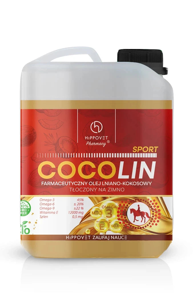 Cocolin SPORT Hippovet Pharmacy – olej lniano-kokosowy 2,5l - Cavalo