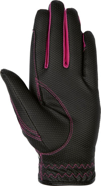 HKM Rękawiczki jeździeckie Fashion czarno/różowe XS - Cavalo