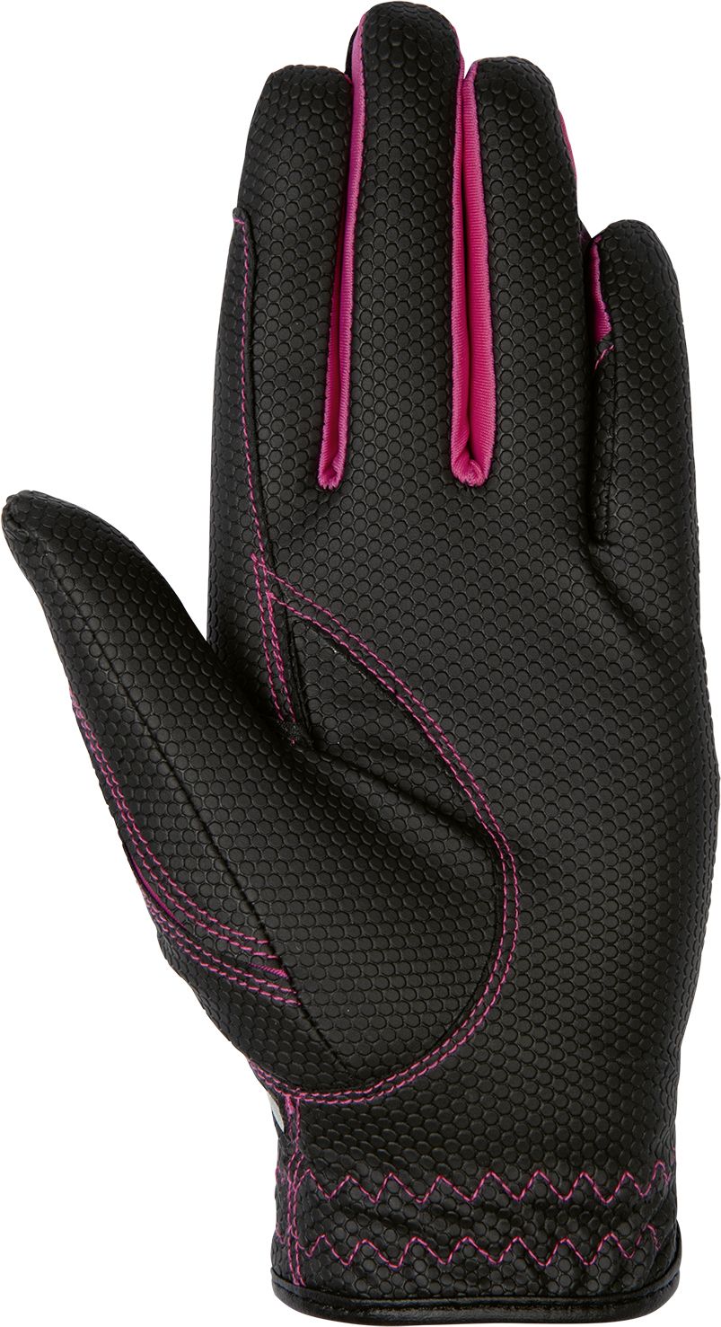 HKM Rękawiczki jeździeckie Fashion czarno/różowe XS - Cavalo