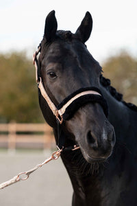 Kantar HKM Rosegold Glitter Style brokatowy kantar z futerkiem - Cavalo