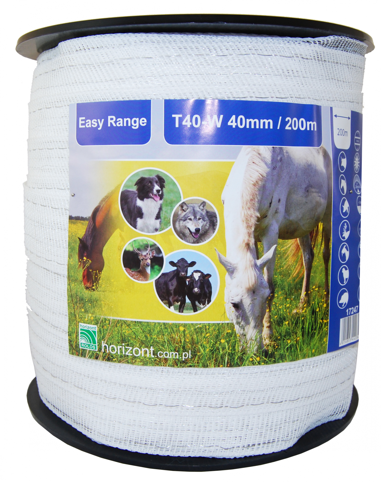 Taśma Easy Range  40mm 200m biała - Cavalo