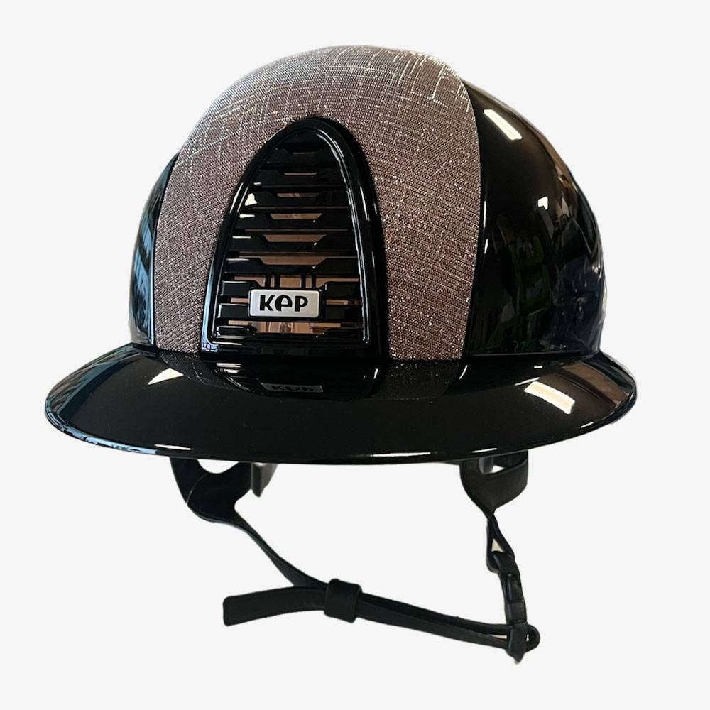 Kask KEP Italia CROMO 2.0 POLISH METAL BLACK FRONT/POLO GALASSIA ROSA + SOTTO GRIGLIA - Cavalo