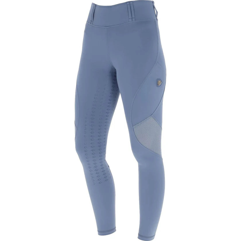 Legginsy jeździeckie z siateczką S/S 2026, dziecięce, smoked blue, Covalliero
