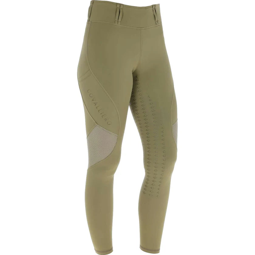 Legginsy jeździeckie z siateczką S/S 2026, dziecięce, walnut, Covalliero