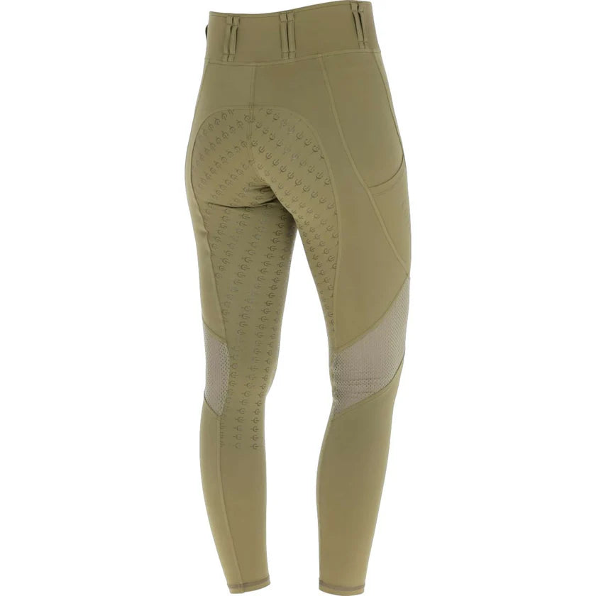 Legginsy jeździeckie z siateczką S/S 2026, dziecięce, walnut, Covalliero