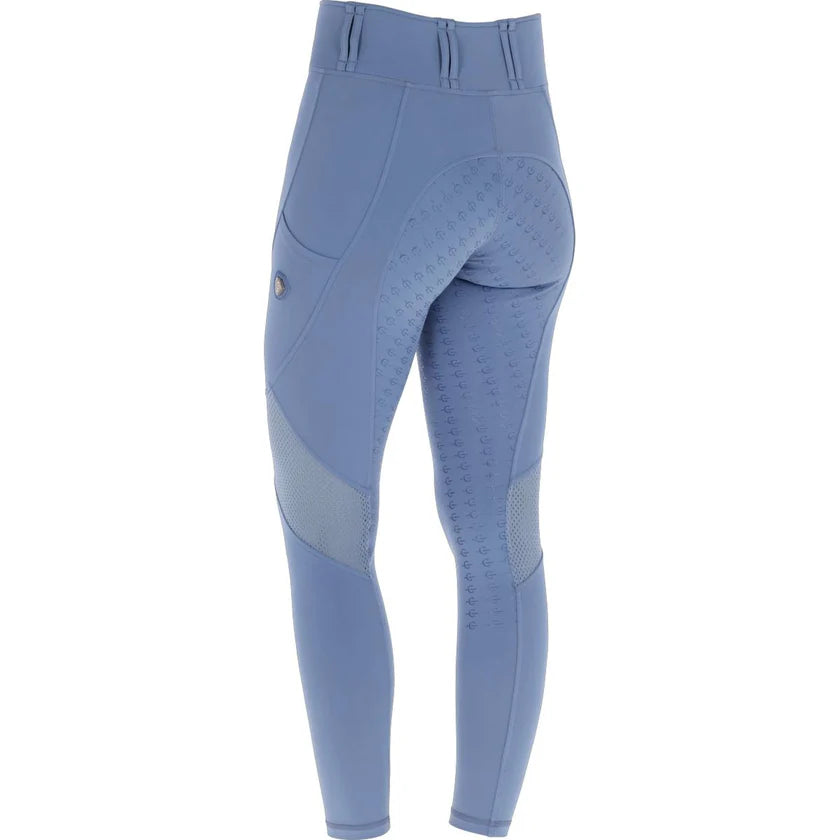 Legginsy jeździeckie z siateczką S/S 2026, dziecięce, smoked blue, Covalliero