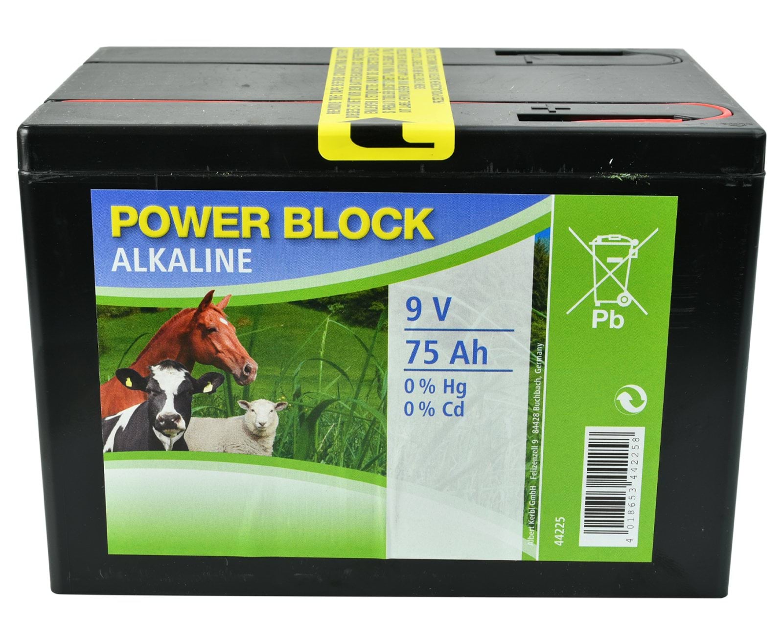 Bateria alkaliczna do elektryzatora, 9 V, 75 Ah, Kerbl - Cavalo