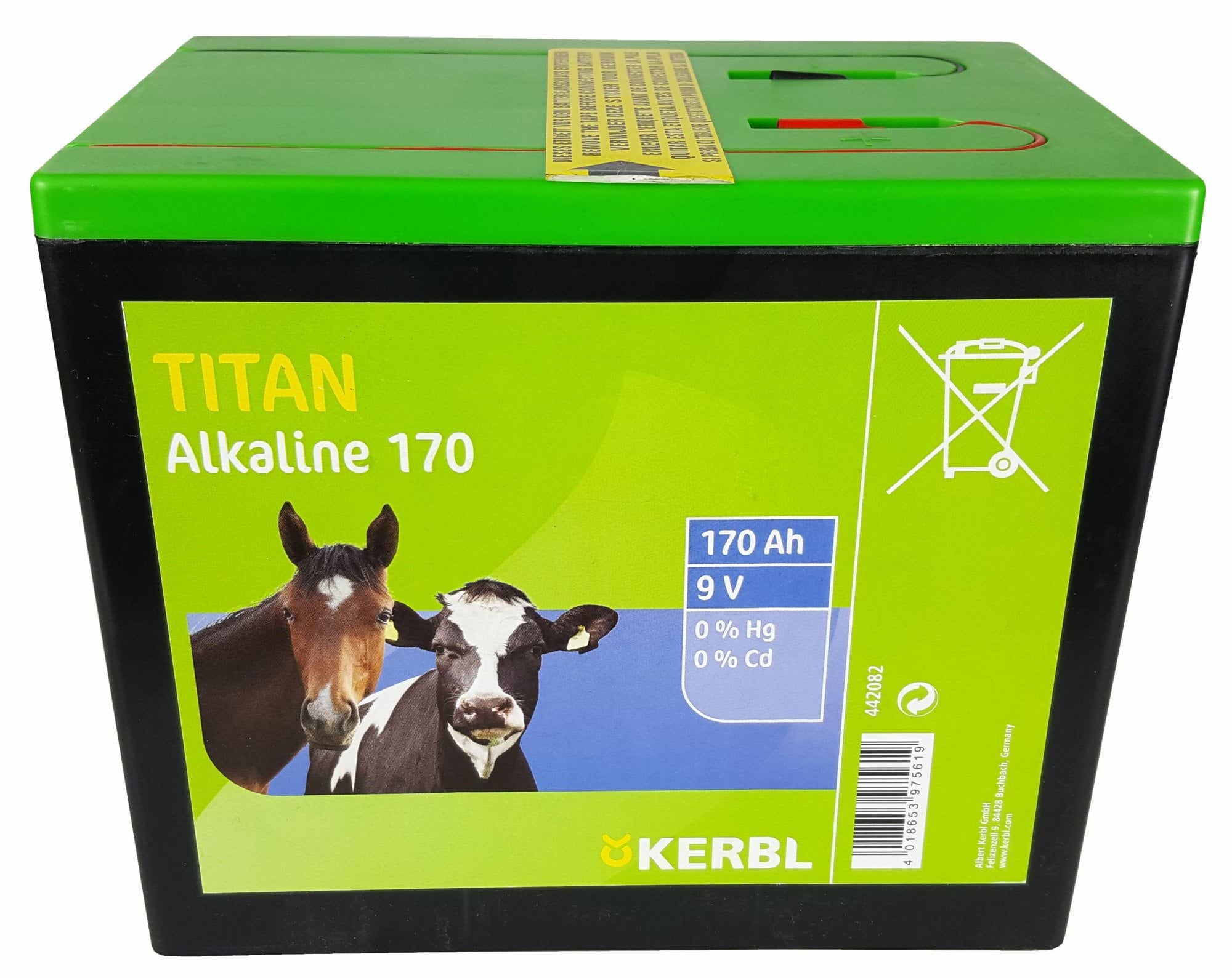 Bateria alkaliczna do elektryzatora TITAN, 9 V, 170 Ah, Kerbl - Cavalo