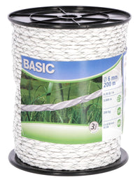 Linka BASIC, 200 m x 6 mm, biała, Kerbl - Cavalo