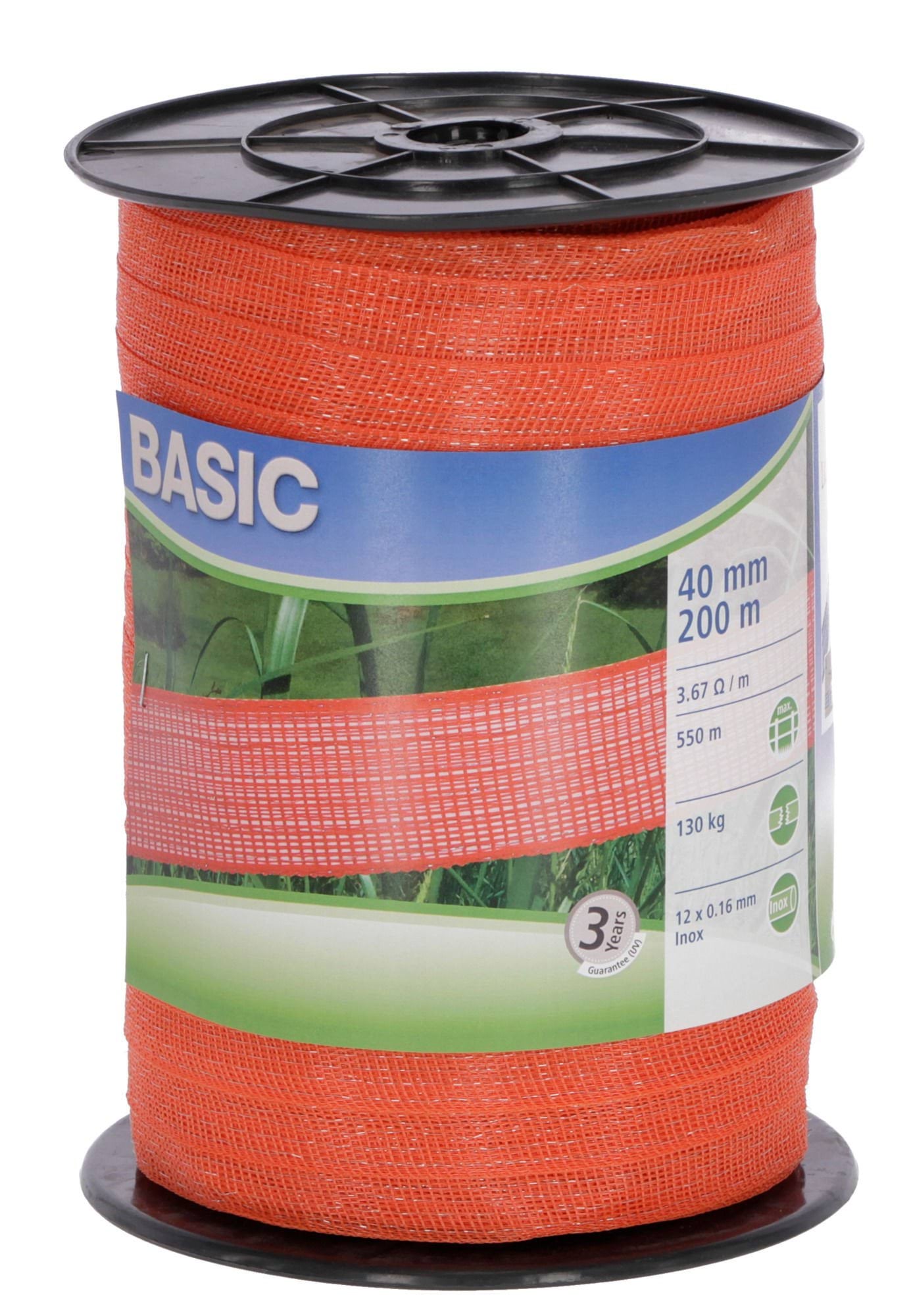 Taśma ogrodzeniowa BASIC, 200m x 40mm, pomarańczowa, Kerbl - Cavalo