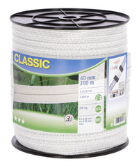 Taśma ogrodzeniowa CLASSIC, 200m x 40mm, biała, Kerbl - Cavalo