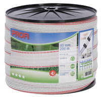 Taśma ogrodzeniowa PROFI 200m x 40mm biało-czerwona Kerbl - Cavalo