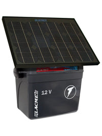 Elektryzator akumulatorowy Lacme Secur 500, energia 6 J, zestaw z panelem solarnym 33 W – widok frontowy