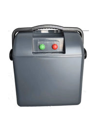 Zbliżenie panelu sterowania Lacme Secur 500 – wskaźniki pracy, regulacja i kontrolki ładowania z panelu 33 W