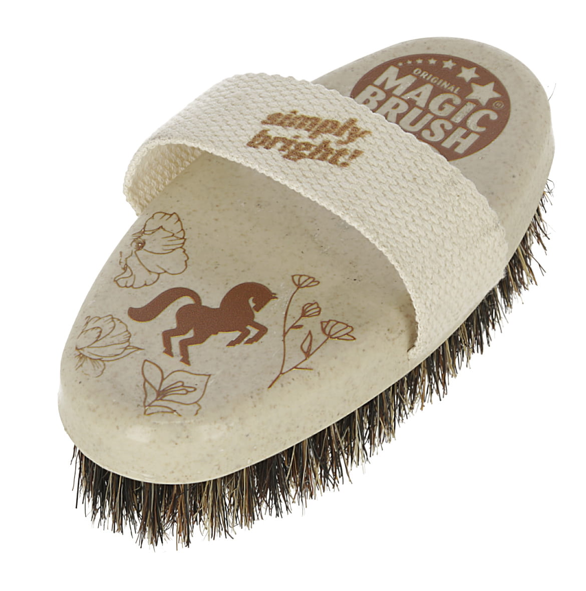 Szczotka dla konia WaterLily, ze szlufką, twarda, 17 cm, MagicBrush - Cavalo