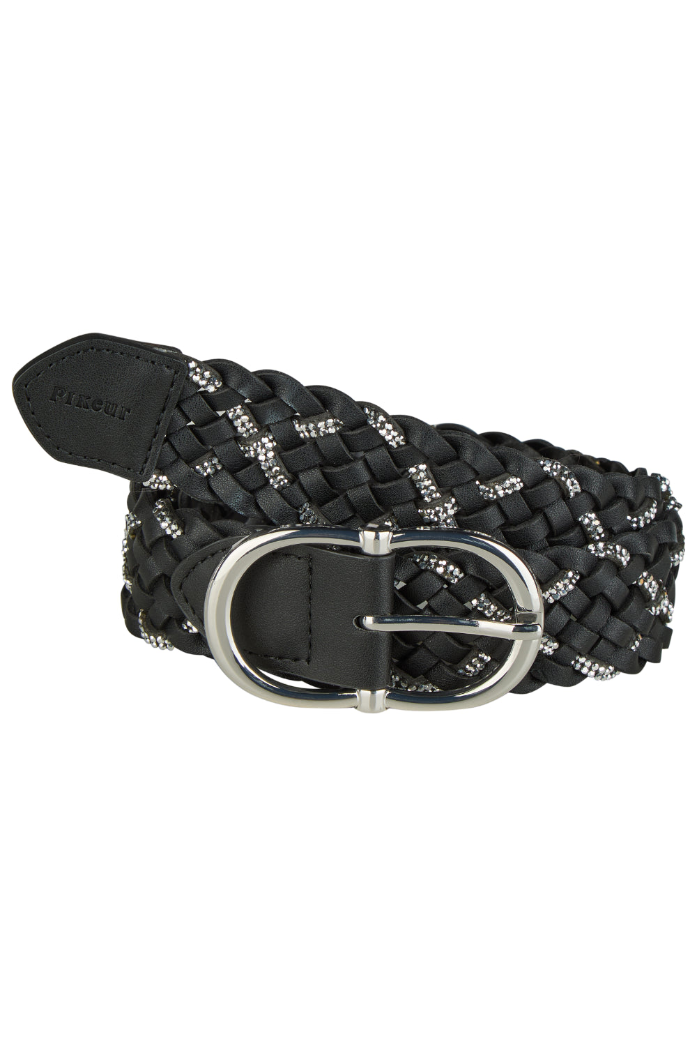 PIKEUR pasek BELT BRAIDED black/silver