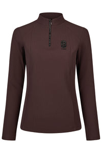 Pikeur Zip Rip Shirt A/W 26 Bluzka zip rip damska chocolate brown