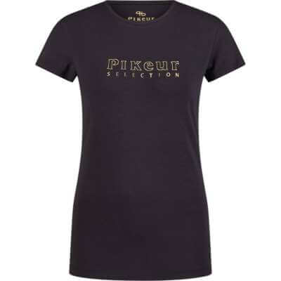 Koszulka treningowa damska Pikeur Roundneck Shirt 7213 Black S/S 2025 - Cavalo