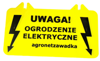 Tabliczka ostrzegawcza do ogrodzeń elektrycznych 10 x 20 cm - Cavalo