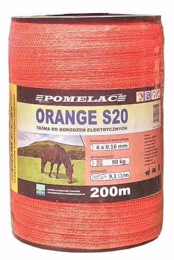Taśma Pomelac Eco S20 / 200m pomarańczowa - Cavalo