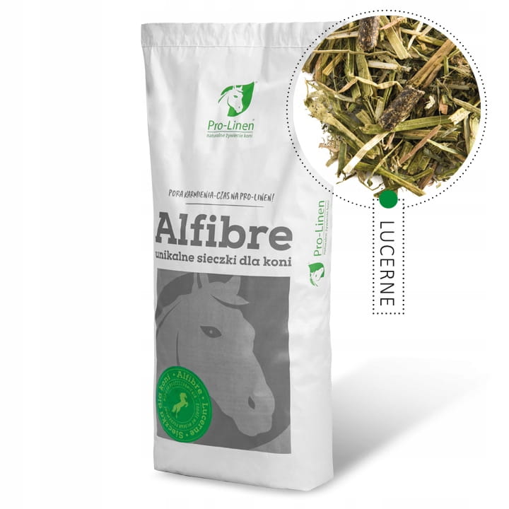 Pro-Linen Alfibre Lucerne Melasa Free sieczka z lucerny 15 kg - Cavalo