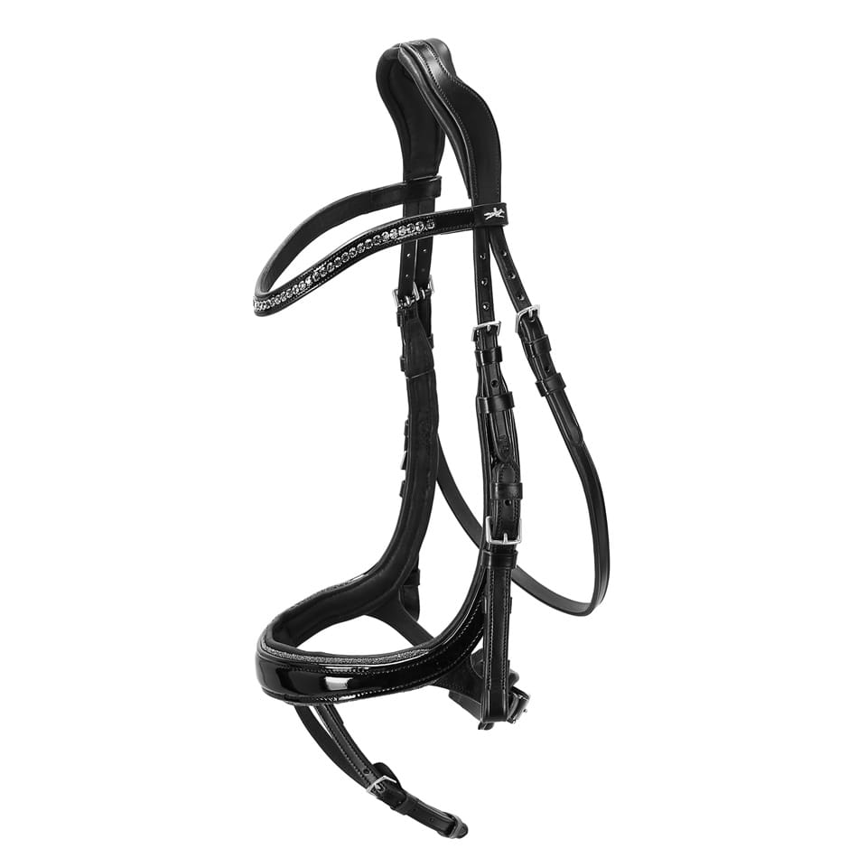 Ogłowie anatomiczne Schockemohle "Equitus Beta Glam " Black/Patent/silver - Cavalo