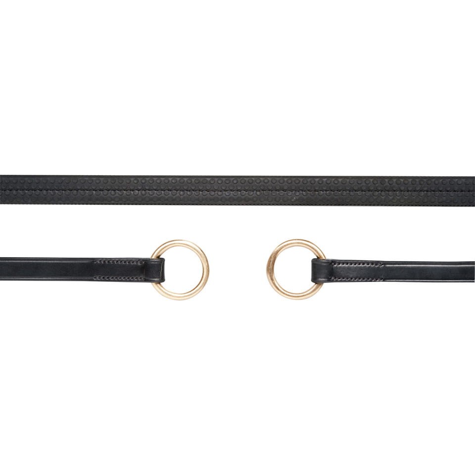 Wodze gumowe Schockemohle Black/Gold - WB (Full) - Cavalo