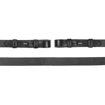 Wodze skórzane z haczykami na uzdę Schockemohle Dark Brown/Gold - WB (Full) - Cavalo