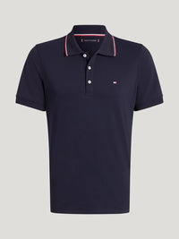 Tommy Hilfiger granatowa koszulka polo tommy hilfiger harrison pique z krotkim rekawem desert sky, zdjęcie z przodu