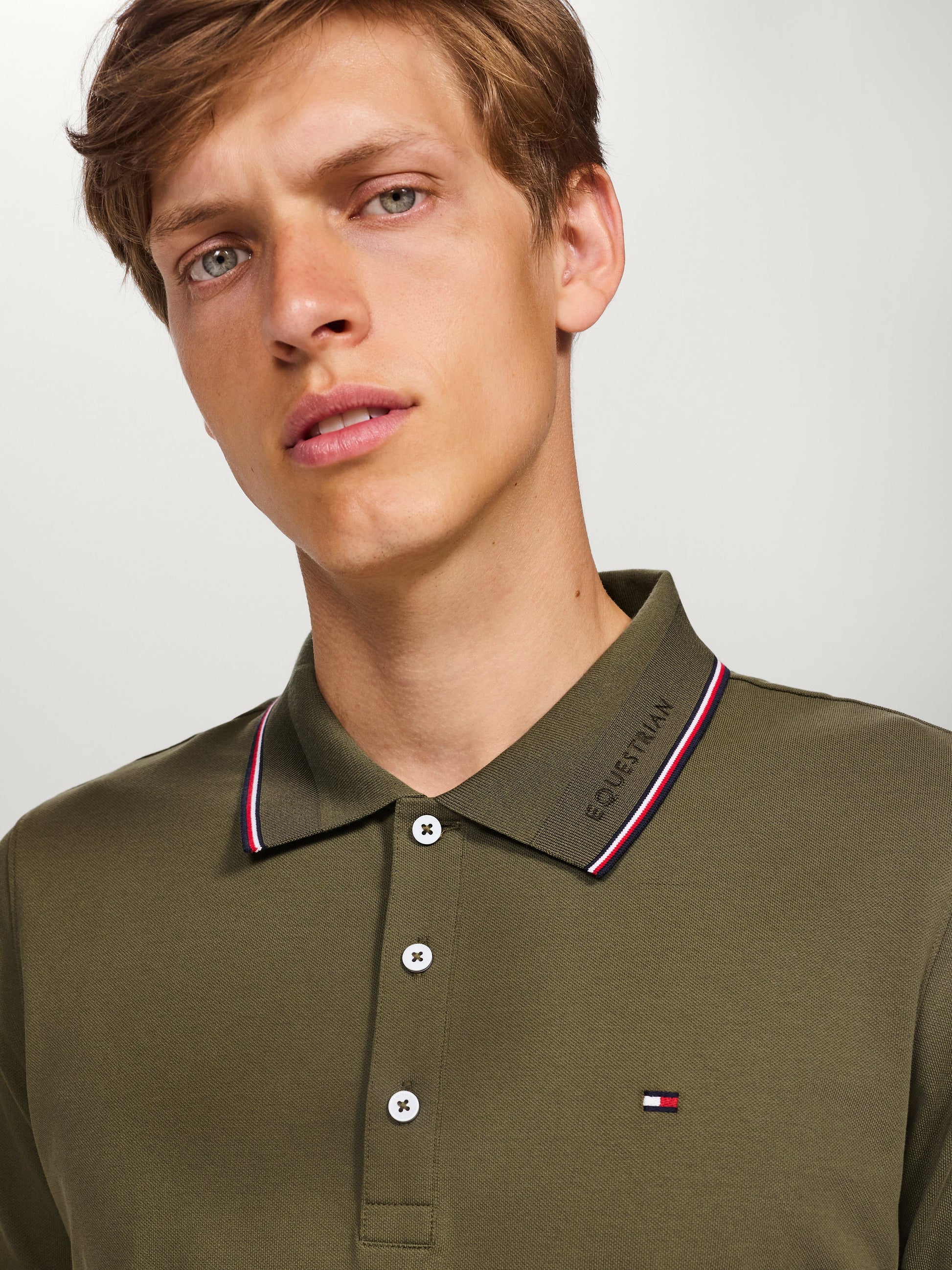 Koszulka polo Tommy Hilfiger Harrison Pique z krótkim rękawem DESERT SKY - Cavalo