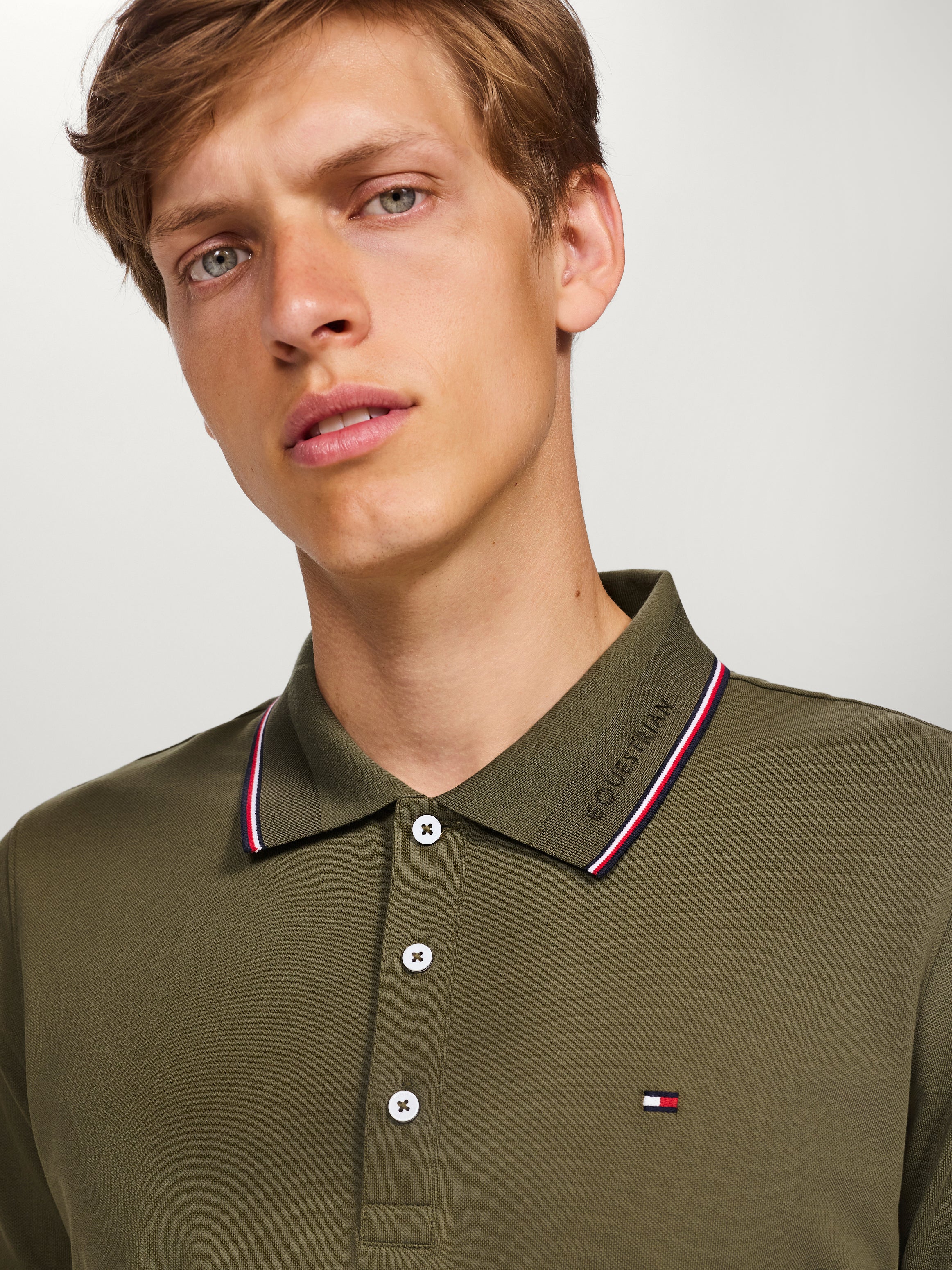 Koszulka polo Tommy Hilfiger Harrison Pique z krótkim rękawem DESERT SKY - Cavalo