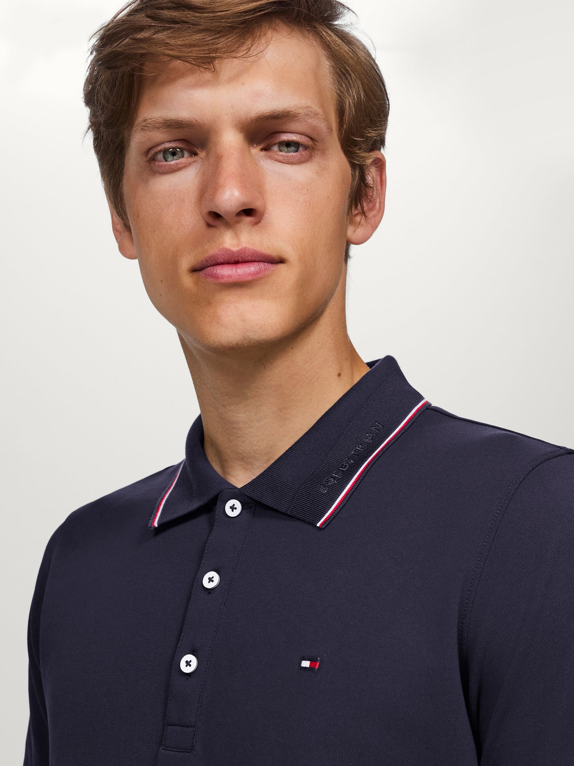 Koszulka polo Tommy Hilfiger Harrison Pique z krótkim rękawem DESERT SKY - Cavalo