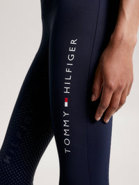 Legginsy Tommy Hilfiger Equestrian Elmira Desert Sky całoroczne pełny lej - Cavalo