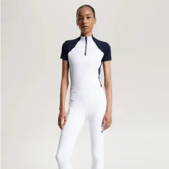 Legginsy Tommy Hilfiger Equestrian Elmira Desert Sky całoroczne pełny lej